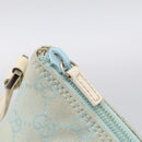 GUCCI GG Canvas Accessory Pouch Light Blue Silver 039 1103 Auth ep16987-15