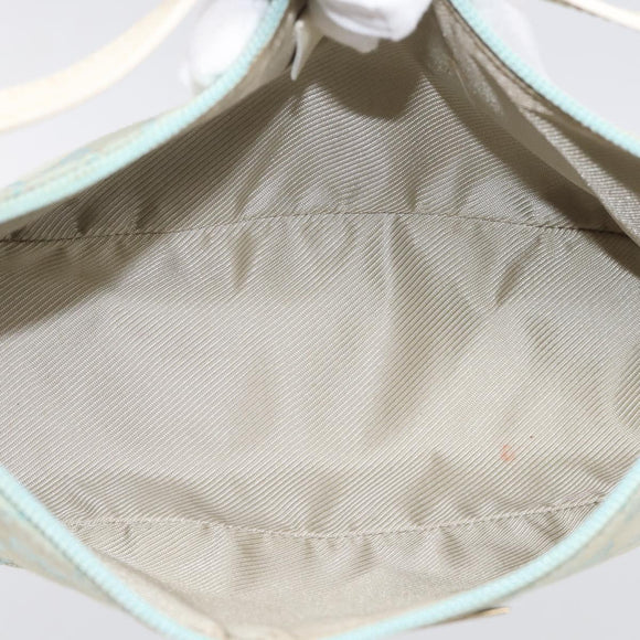 GUCCI GG Canvas Accessory Pouch Light Blue Silver 039 1103 Auth ep16987