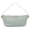 GUCCI GG Canvas Accessory Pouch Light Blue Silver 039 1103 Auth ep16987-2
