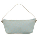 GUCCI GG Canvas Accessory Pouch Light Blue Silver 039 1103 Auth ep16987-3