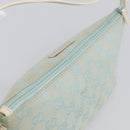 GUCCI GG Canvas Accessory Pouch Light Blue Silver 039 1103 Auth ep16987-6