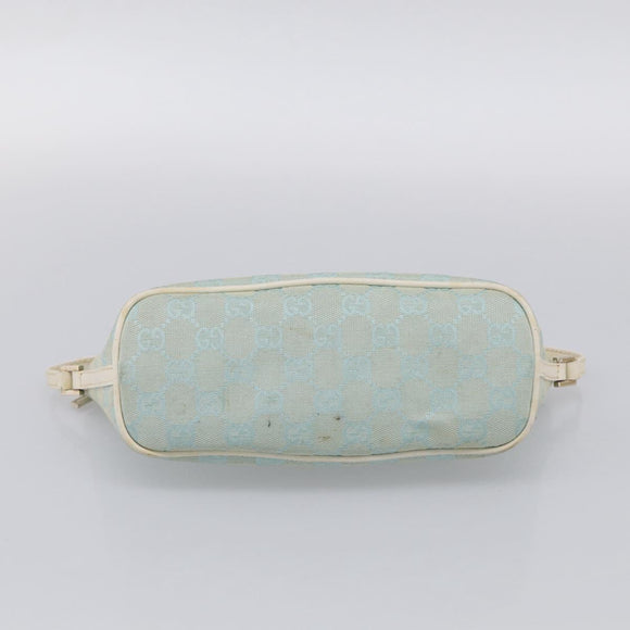 GUCCI GG Canvas Accessory Pouch Light Blue Silver 039 1103 Auth ep16987