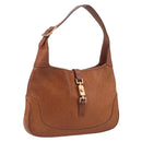 GUCCI Jackie Hand Bag Leather Brown Gold Tone 00963 Auth ep16998-1