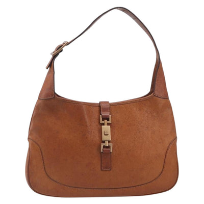 GUCCI Jackie Hand Bag Leather Brown Gold Tone 00963 Auth ep16998 - 0