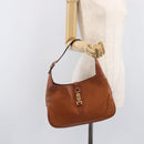 GUCCI Jackie Hand Bag Leather Brown Gold Tone 00963 Auth ep16998-24
