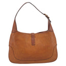 GUCCI Jackie Hand Bag Leather Brown Gold Tone 00963 Auth ep16998-3