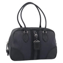 PRADA Hand Bag Canvas Black Silver Auth ep17002-1