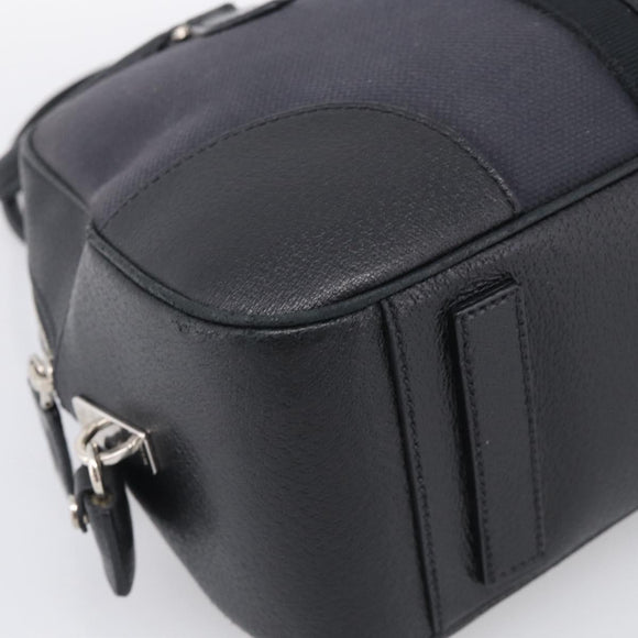 PRADA Hand Bag Canvas Black Silver Auth ep17002