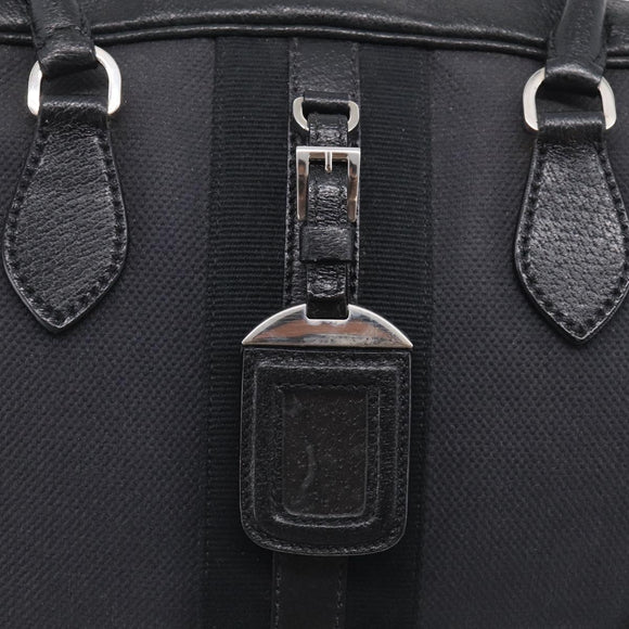 PRADA Hand Bag Canvas Black Silver Auth ep17002