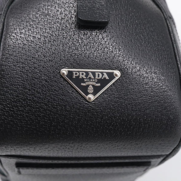 PRADA Hand Bag Canvas Black Silver Auth ep17002
