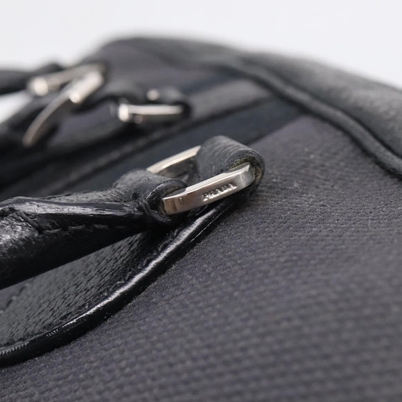 PRADA Hand Bag Canvas Black Silver Auth ep17002