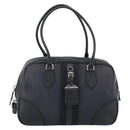 PRADA Hand Bag Canvas Black Silver Auth ep17002-2