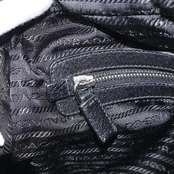 PRADA Hand Bag Canvas Black Silver Auth ep17002