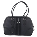 PRADA Hand Bag Canvas Black Silver Auth ep17002-3