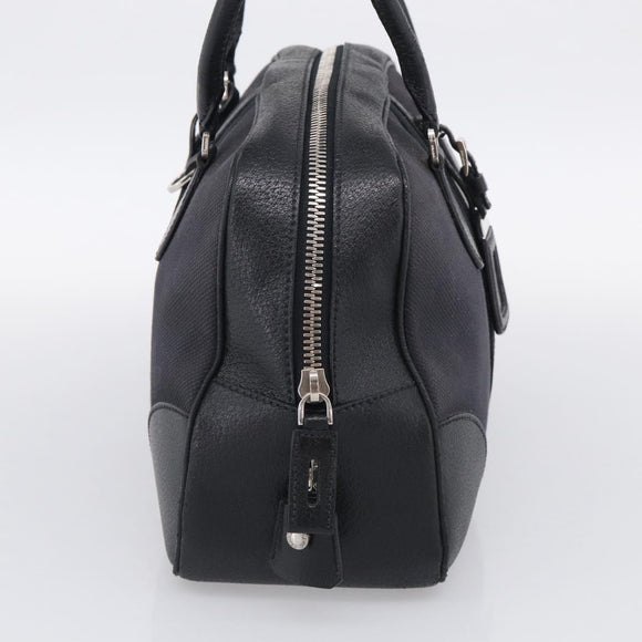 PRADA Hand Bag Canvas Black Silver Auth ep17002