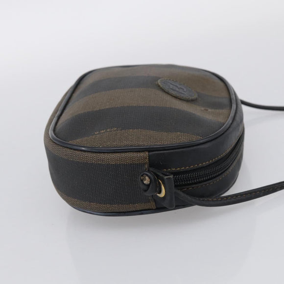 FENDI Pecan Shoulder Bag PVC Brown Gold Tone Auth ep17012