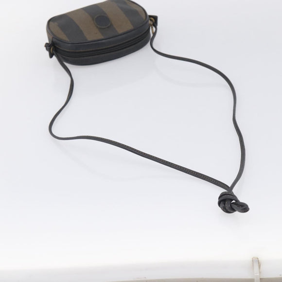 FENDI Pecan Shoulder Bag PVC Brown Gold Tone Auth ep17012