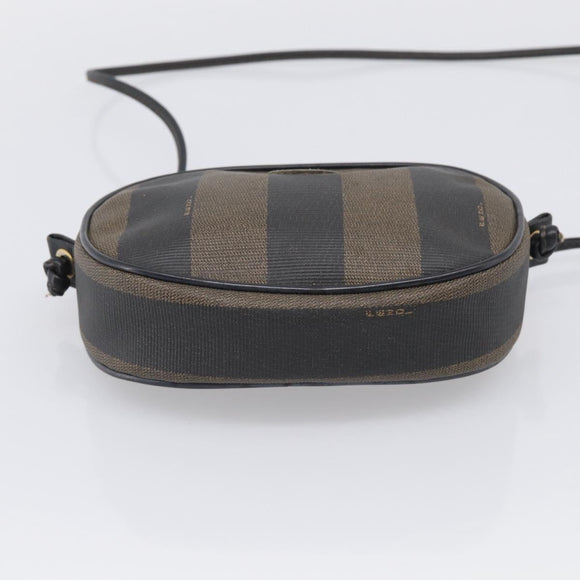 FENDI Pecan Shoulder Bag PVC Brown Gold Tone Auth ep17012