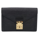 LOUIS VUITTON Epi Sellier Dragonne Clutch Bag Black M52612 LV Auth ep17023A-2