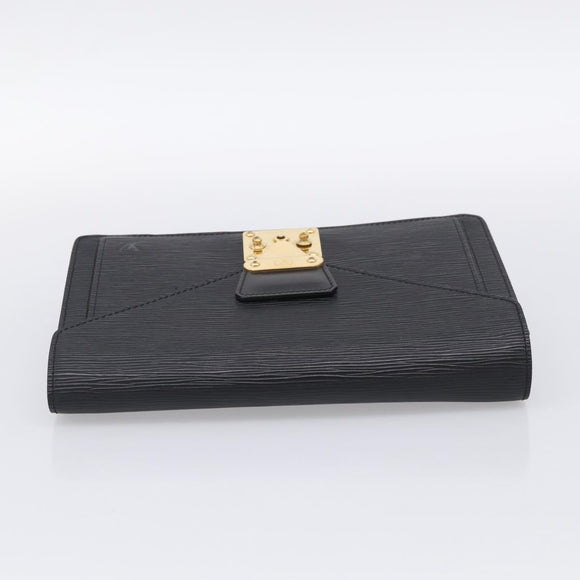 LOUIS VUITTON Epi Sellier Dragonne Clutch Bag Black M52612 LV Auth ep17023A