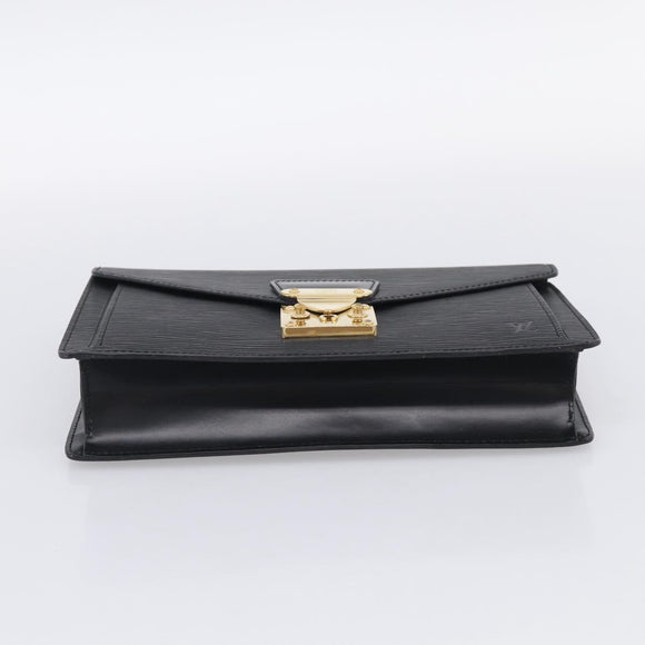 LOUIS VUITTON Epi Sellier Dragonne Clutch Bag Black M52612 LV Auth ep17023A