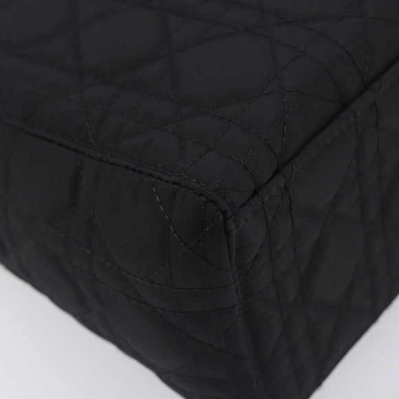 Christian Dior Lady Dior Canage Hand Bag Nylon Black Auth ep17029V
