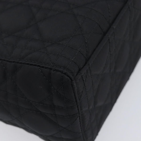 Christian Dior Lady Dior Canage Hand Bag Nylon Black Auth ep17029V