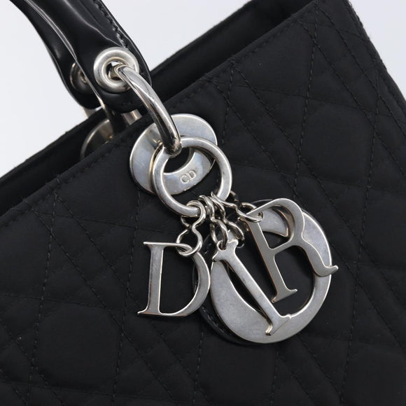 Christian Dior Lady Dior Canage Hand Bag Nylon Black Auth ep17029V