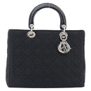 Christian Dior Lady Dior Canage Hand Bag Nylon Black Auth ep17029V-2