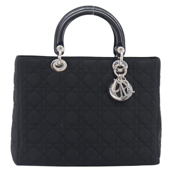 Christian Dior Lady Dior Canage Hand Bag Nylon Black Auth ep17029V