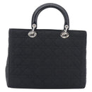 Christian Dior Lady Dior Canage Hand Bag Nylon Black Auth ep17029V-3