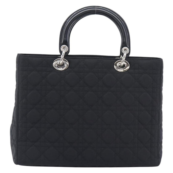 Christian Dior Lady Dior Canage Hand Bag Nylon Black Auth ep17029V