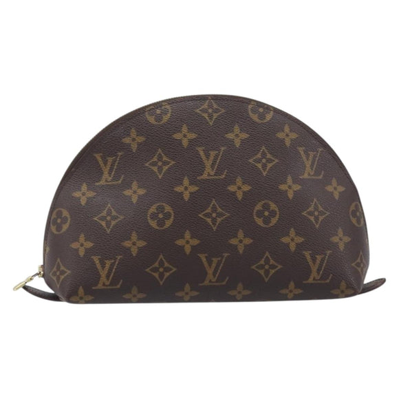 LOUIS VUITTON Monogram Trousse Demi Ronde Cosmetic Pouch M47520 LV Auth ep17047