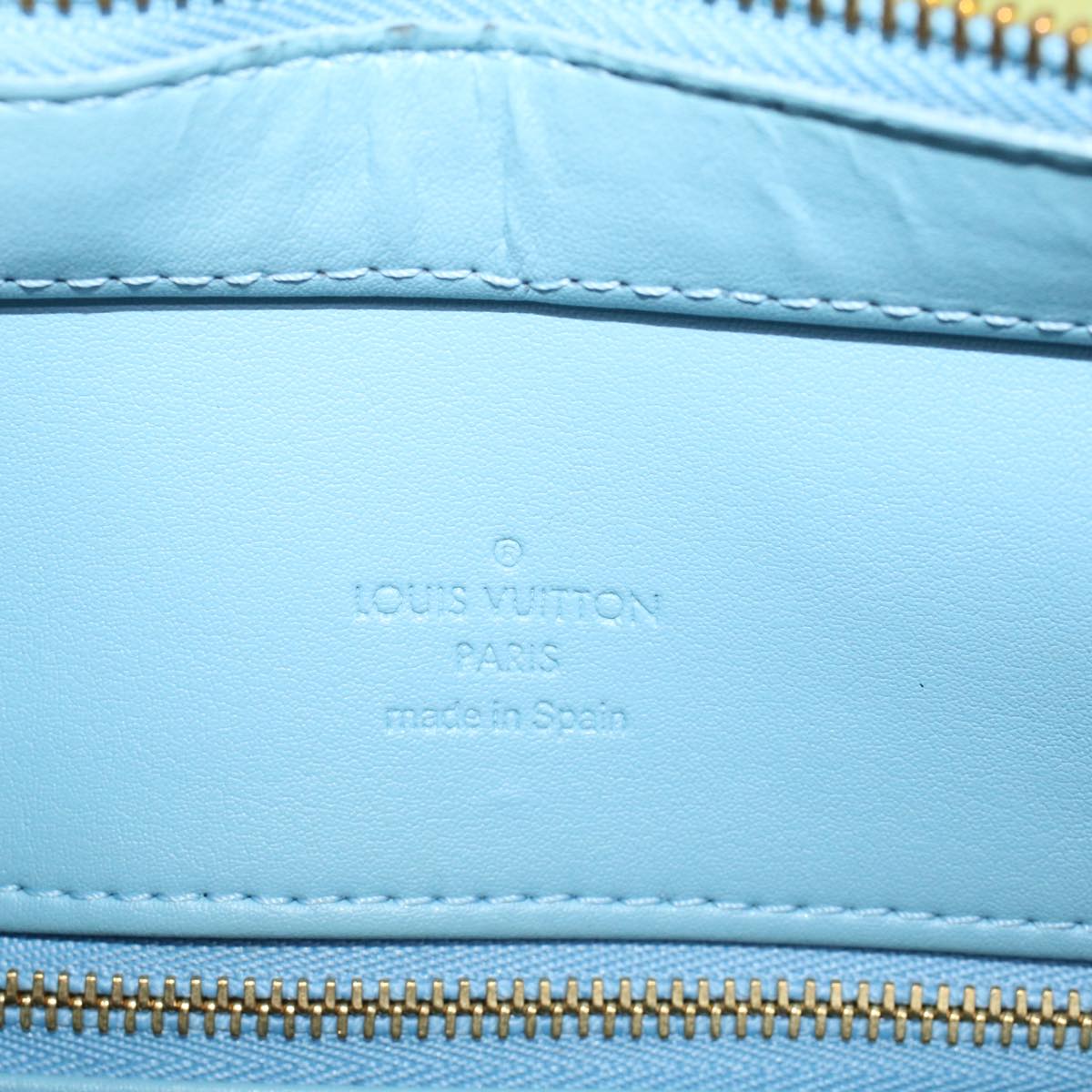LOUIS VUITTON Monogram Vernis Houston Hand Bag Baby Blue M91005 LV Auth ep1705