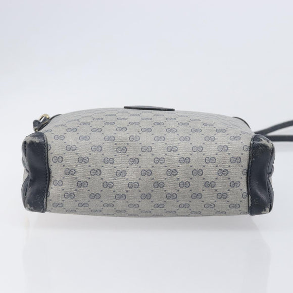 GUCCI Micro GG Shoulder Bag PVC Navy Gold Tone 007 115 0093 Auth ep17052