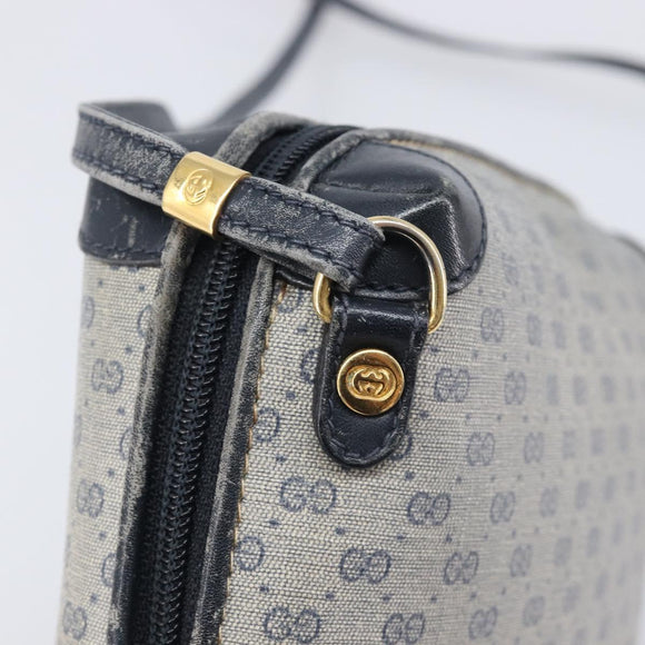 GUCCI Micro GG Shoulder Bag PVC Navy Gold Tone 007 115 0093 Auth ep17052
