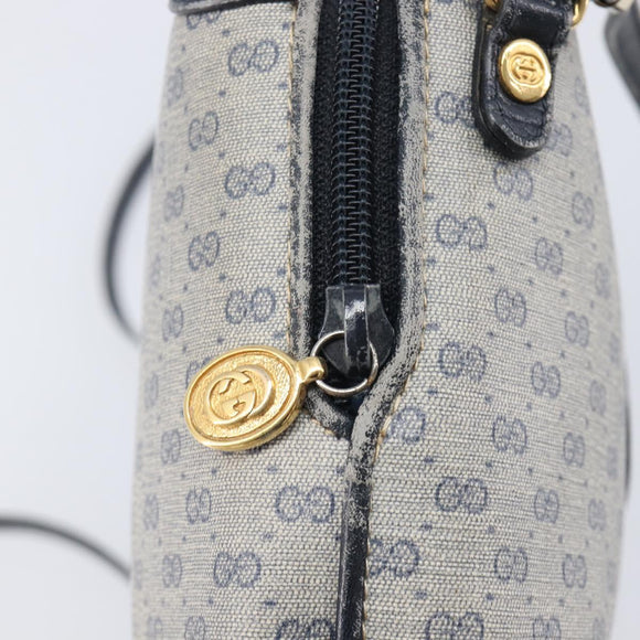 GUCCI Micro GG Shoulder Bag PVC Navy Gold Tone 007 115 0093 Auth ep17052