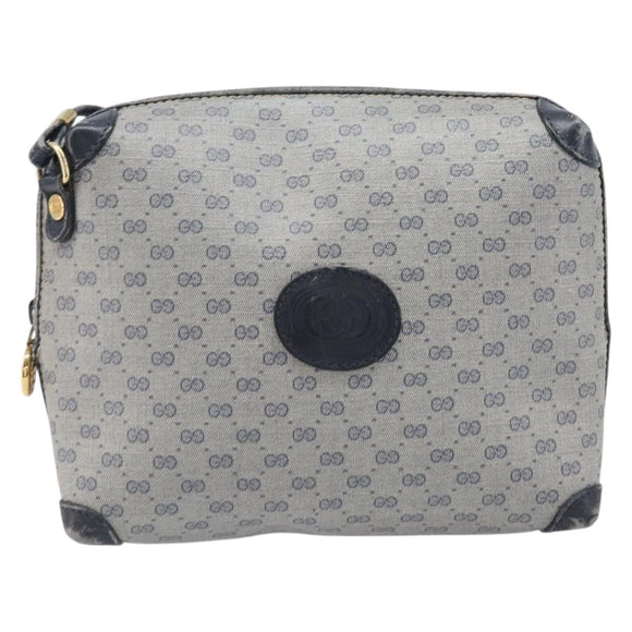 GUCCI Micro GG Shoulder Bag PVC Navy Gold Tone 007 115 0093 Auth ep17052