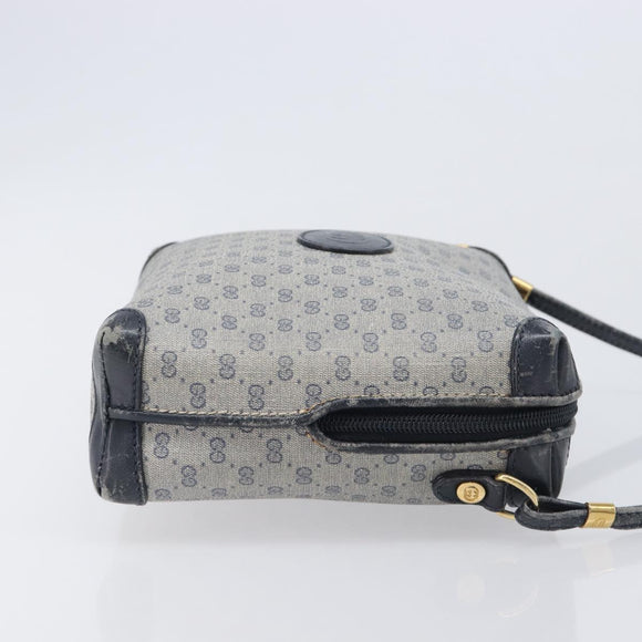 GUCCI Micro GG Shoulder Bag PVC Navy Gold Tone 007 115 0093 Auth ep17052