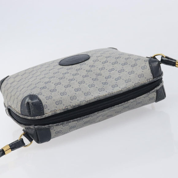 GUCCI Micro GG Shoulder Bag PVC Navy Gold Tone 007 115 0093 Auth ep17052