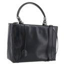 Christian Dior Maris Pearl Hand Bag Leather 2way Black Silver Auth ep17063-1