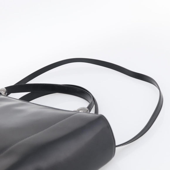 Christian Dior Maris Pearl Hand Bag Leather 2way Black Silver Auth ep17063