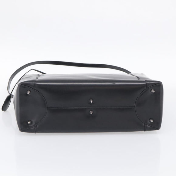 Christian Dior Maris Pearl Hand Bag Leather 2way Black Silver Auth ep17063