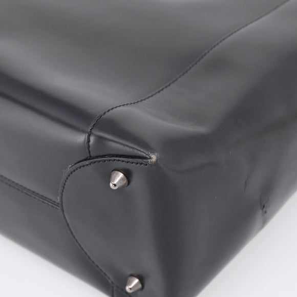 Christian Dior Maris Pearl Hand Bag Leather 2way Black Silver Auth ep17063