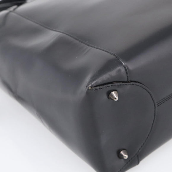 Christian Dior Maris Pearl Hand Bag Leather 2way Black Silver Auth ep17063