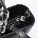 Christian Dior Maris Pearl Hand Bag Leather 2way Black Silver Auth ep17063-16