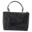 Christian Dior Maris Pearl Hand Bag Leather 2way Black Silver Auth ep17063-2