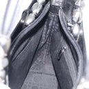 Christian Dior Maris Pearl Hand Bag Leather 2way Black Silver Auth ep17063-20