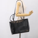 Christian Dior Maris Pearl Hand Bag Leather 2way Black Silver Auth ep17063-26