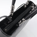 Christian Dior Maris Pearl Hand Bag Leather 2way Black Silver Auth ep17063-6